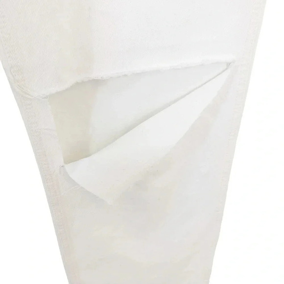 Re/Done Originals 90s High Rise Loose in White Denim With Rips Size 30 NWT - Picture 7 of 15